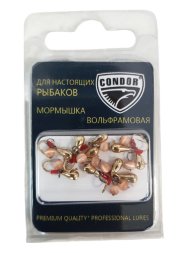 Мормышка вольфрамовая Condor Капля с ушком d 4,0 мм, безмотылка, вес 1,05 гр, золото цвет рандомный голубой коричневый 10 шт