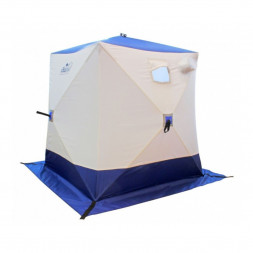 Палатка зимняя куб СЛЕДОПЫТ 2,1 х2,1 м, Oxford 210D PU 1000, 4-местная ,цв. бело-синий