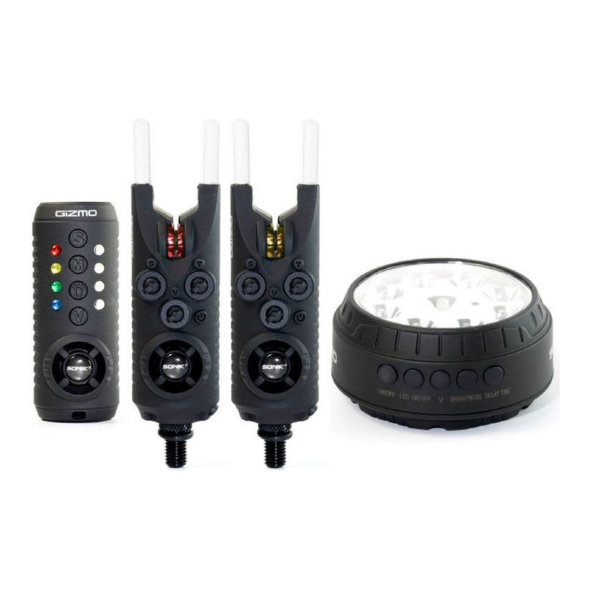 Комплект сигнализаторов с пейджером и лампой Sonik GIZMO 2+1 Set Red, Yellow + Bivvy Lamp HC0003
