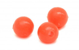 Бусина фидерная Namazu Soft Beads, PVC, овальная, d-3,7 мм L-5,2 мм цв. фц. оранж. 20 шт.