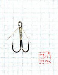 Крючок KOI WEEDLESS DOUBLE HOOK, размер 2 INT, цвет BN, двойник незацепляйка 5 шт.