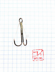 Крючок KOI WEEDLESS DOUBLE HOOK, размер 4 INT, цвет BN, двойник незацепляйка 5 шт.