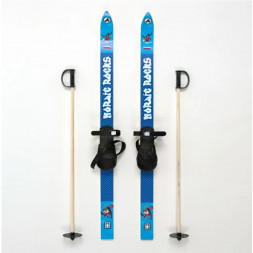 Комплект Маяк лыжный детский 120см с п/жестким креплением и палками