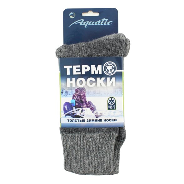 Носки термо AQUATIC ТН-07С серые р.41-43