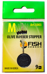 Стопор Fish Season резиновый оливка №S 9шт 5003-SF