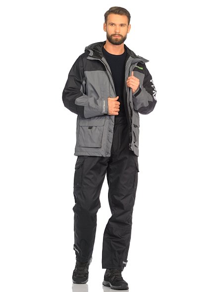 Костюм Huntsman д/с Юкон цв. Серый/Черный тк. Breathable Р-р: 52-54, Рост: 182-188