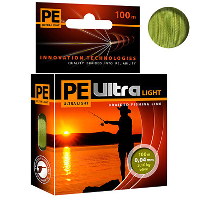 Леска плет. AQUA Pe Ultra Light Olive 0.14мм 100м