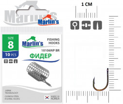 Крючок Marlin's Фидер 10106NP BR №8 10шт M10106NPBR-008