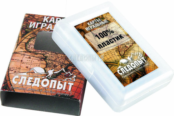 Карты игральные СЛЕДОПЫТ, влагостойкие, пластик, 54 шт.
