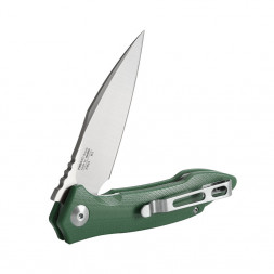Нож складной Firebird by Ganzo с клипсой , дл.клинка 81 мм сталь D2, цв. зелёный