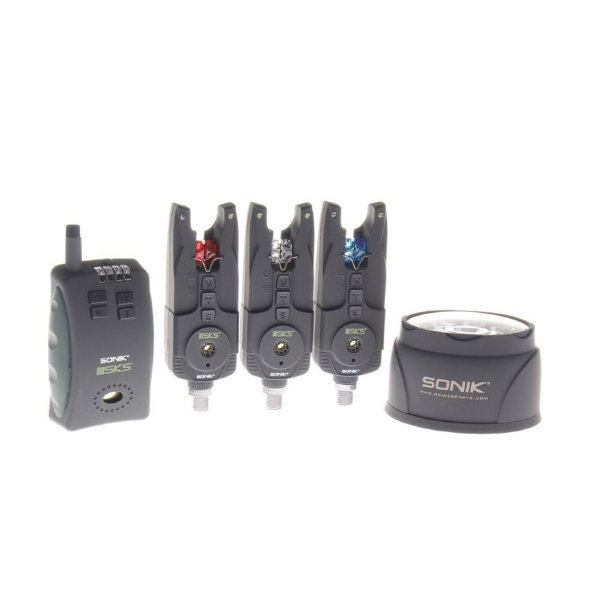 Комплект сигнализаторов с пейджером и лампой Sonik SKS 3+1 Set White, Red, Blue + Bivvy Lamp SKS3+1A