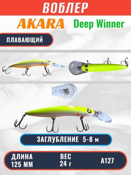 Воблер Akara Deep Winner 125F 24г DW125F-A127