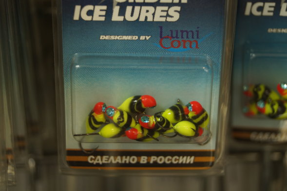 Мормышка вольфрамовая Lumicom Капля с ушком Ф3.2 обмазка с камнем винт YBLd, цена за 1 шт.