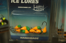 Мормышка вольфрамовая Lumicom Капля с ушком Ф3.2 обмазка с камнем оранж. Ord, цена за 1 шт.