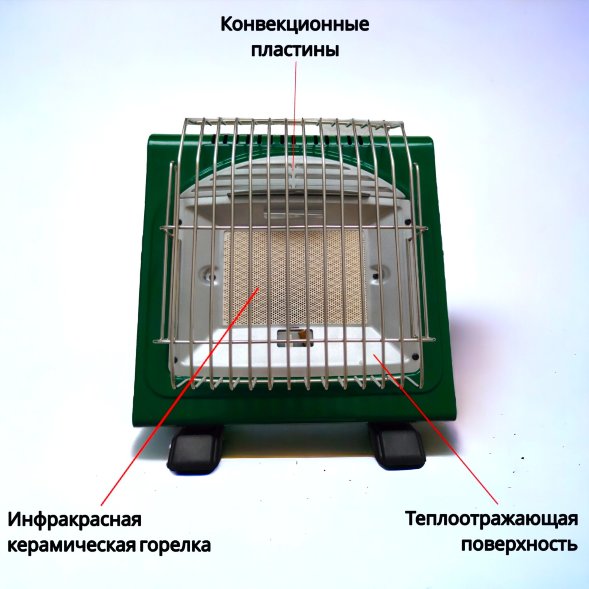 Обогреватель портативный газовый Condor с переходником д/газового баллона BDZQ-1000